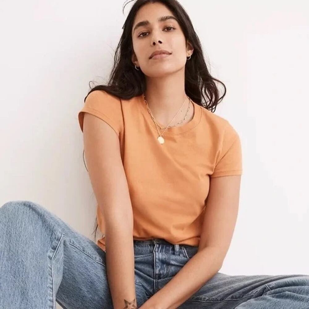 5/$35   Madewell Womens Tee Sz S Burnt Sienna Orange Northside Vintage Shirt Top